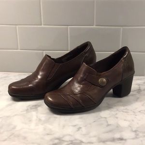Brown heeled shoes